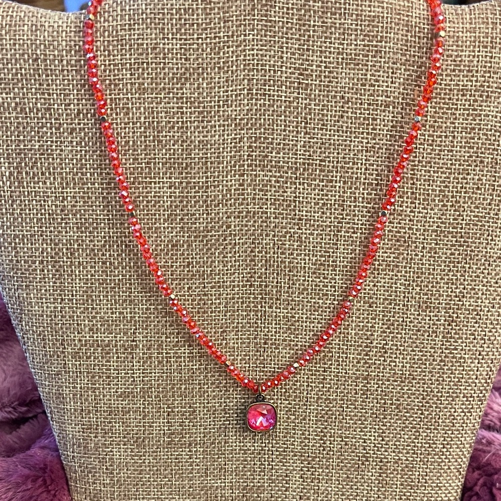 Pink Panache Vibrant Pink Beaded Necklace